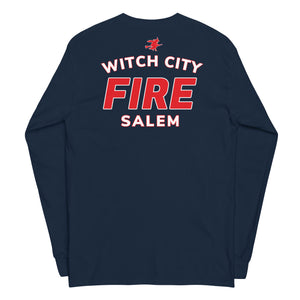 Adult Blue Salem Fire Long Sleeve Shirt