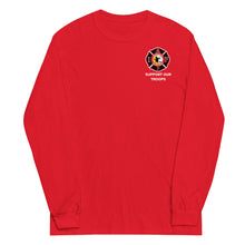 Load image into Gallery viewer, Adult Red Support Our Troops Long Sleeve Shirt
